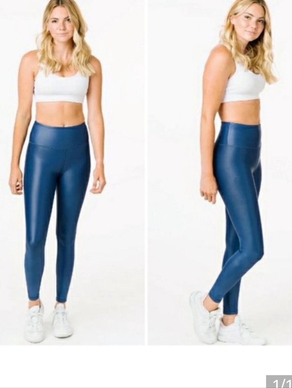 Zyia Metallic Light N Tight Blue Leggings Size 6-8